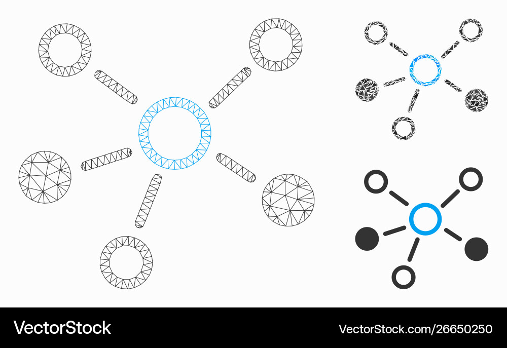 Relations mesh network model and triangle Relations mesh network model and triangle vector image