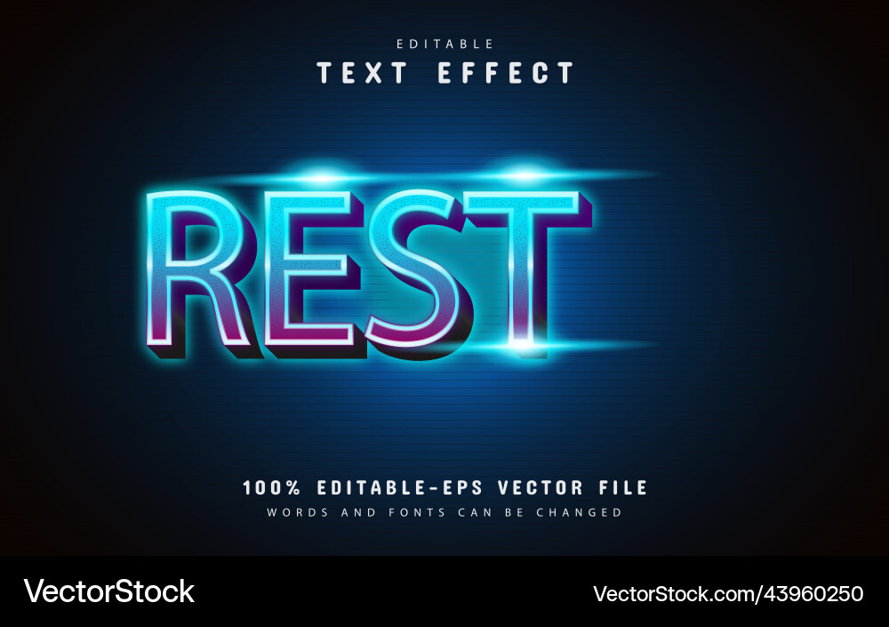 Rest text effect with gradient Rest text effect with gradient vector image