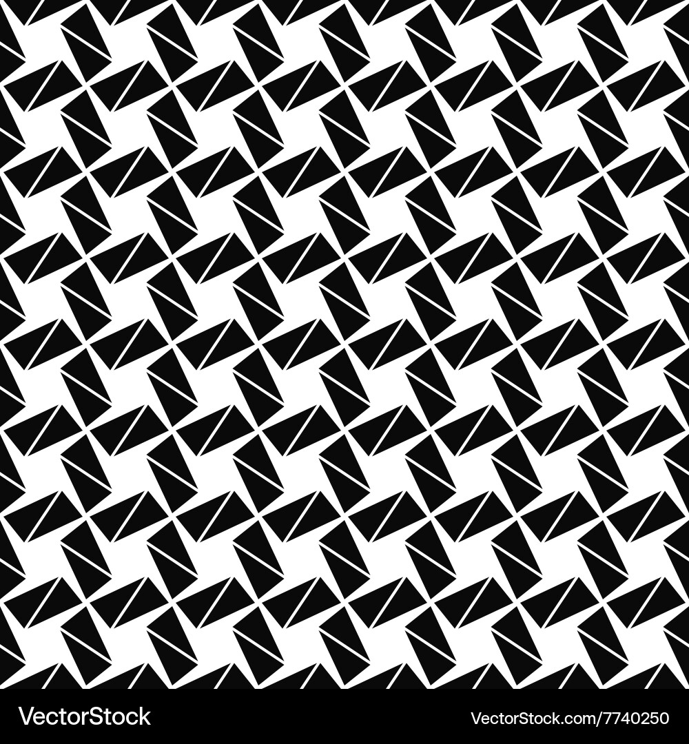 Seamless monochrome triangle pattern background vector image