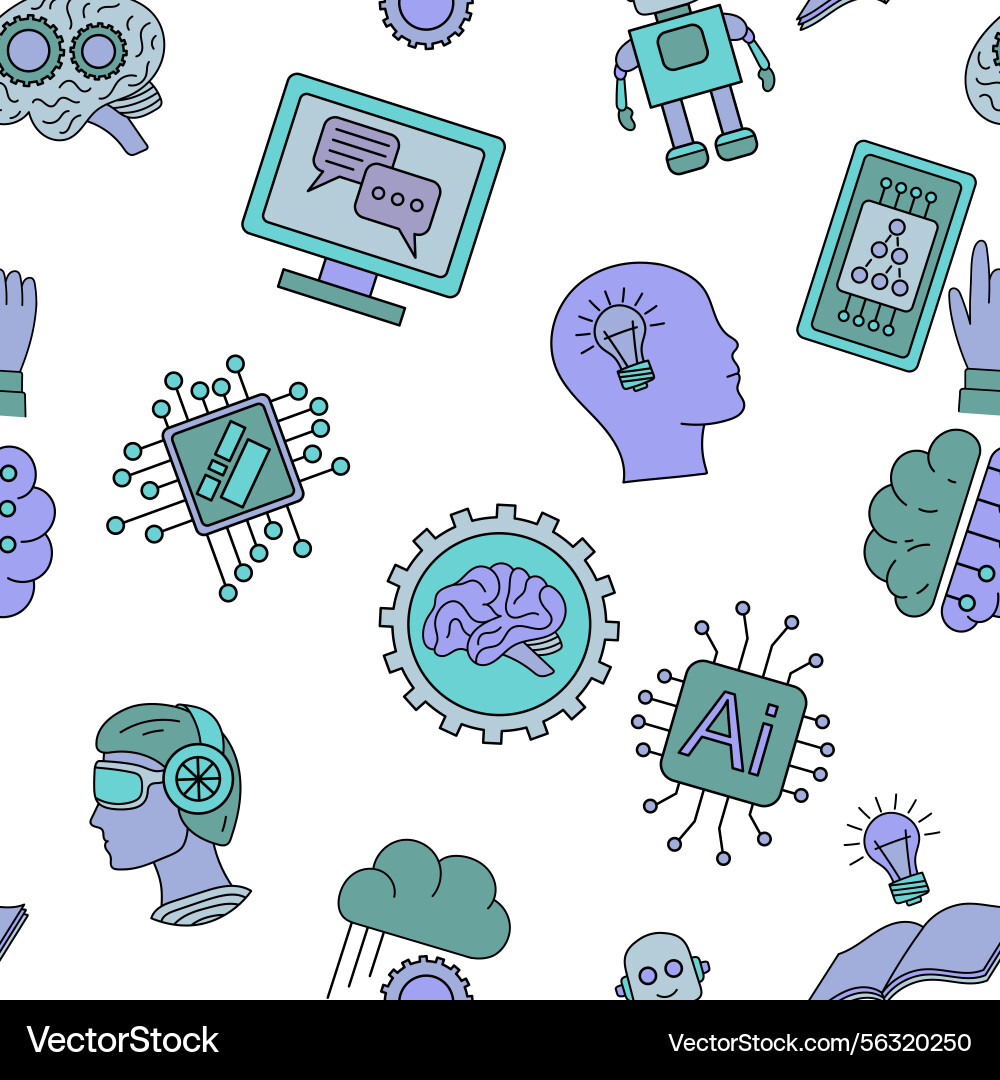 Seamless pattern with artificial intelligence Seamless pattern with artificial intelligence vector image