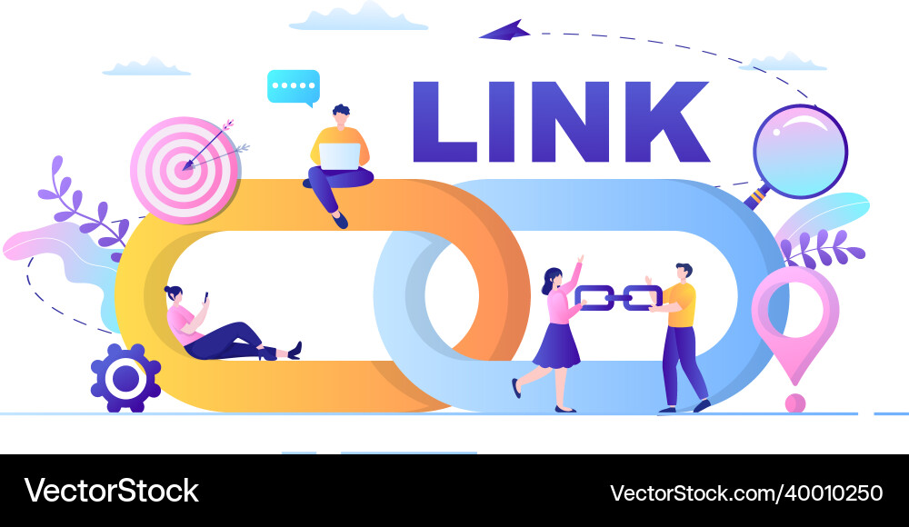Seo link building as search engine optimization Seo link building as search engine optimization vector image