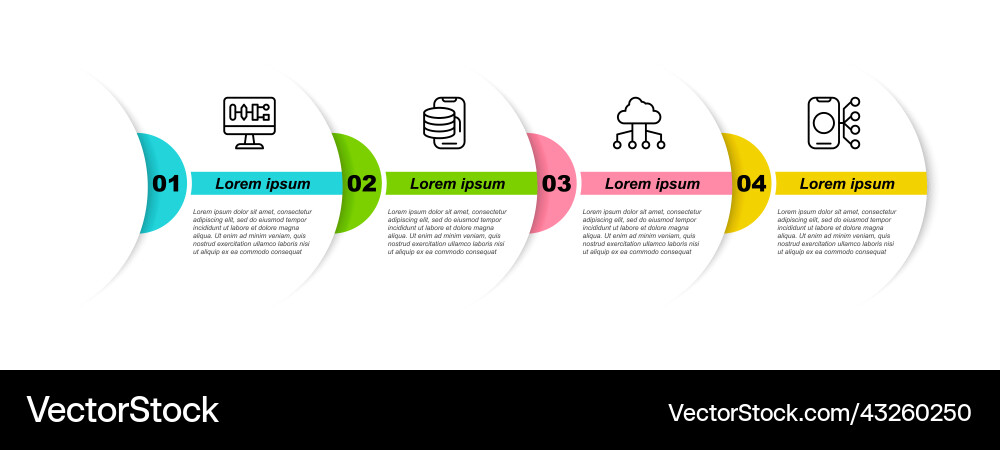 Set line algorithm cloud technology data transfer Set line algorithm cloud technology data transfer vector image