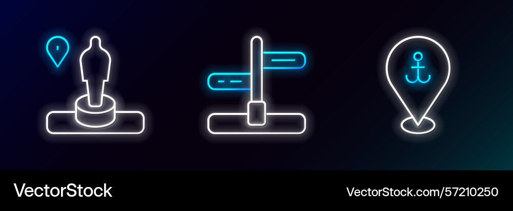 Set line location with anchor and monument vector image