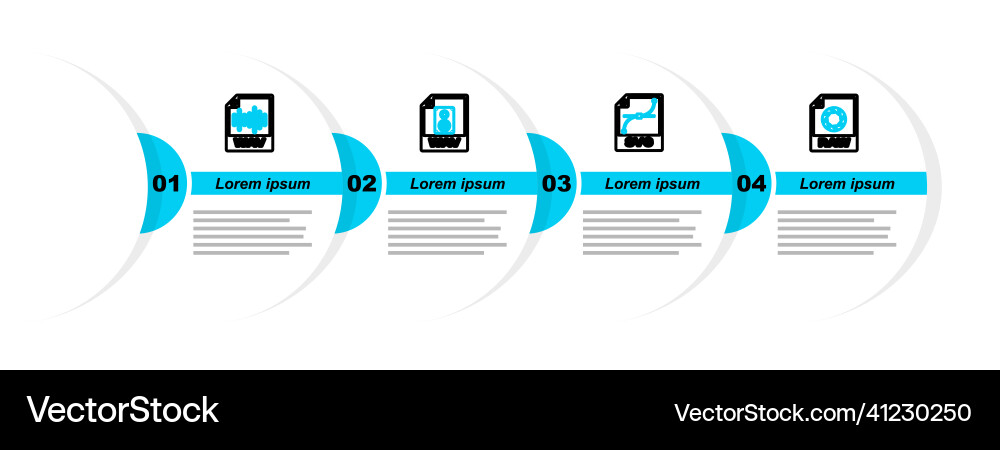 Set line raw file document svg wav and icon Set line raw file document svg wav and icon vector image