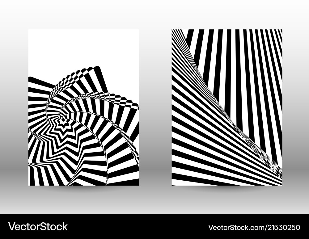 Set of abstract patterns with distorted lines Vector Image