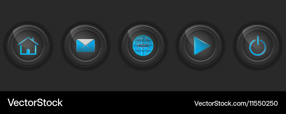 Set of dark buttons for web design Vector Image