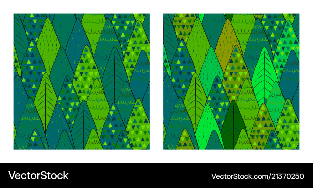Set of forest seamless pattern backgrounds Set of forest seamless pattern backgrounds vector image