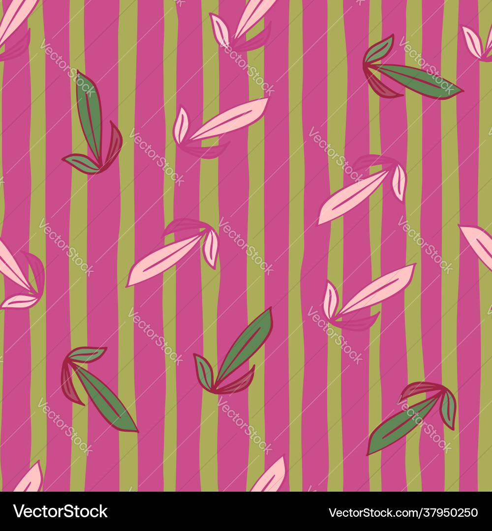 Summer seamless pattern with random little leaves Summer seamless pattern with random little leaves vector image