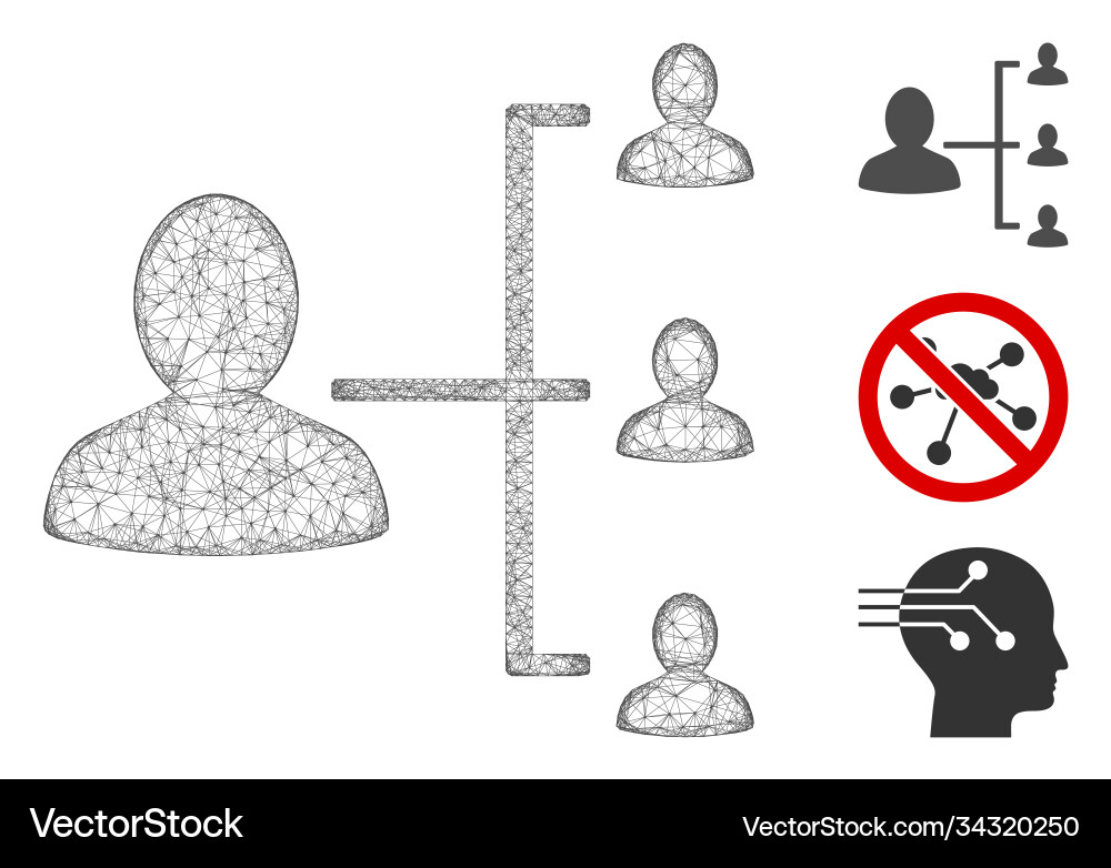 User scheme polygonal web mesh Vector Image
