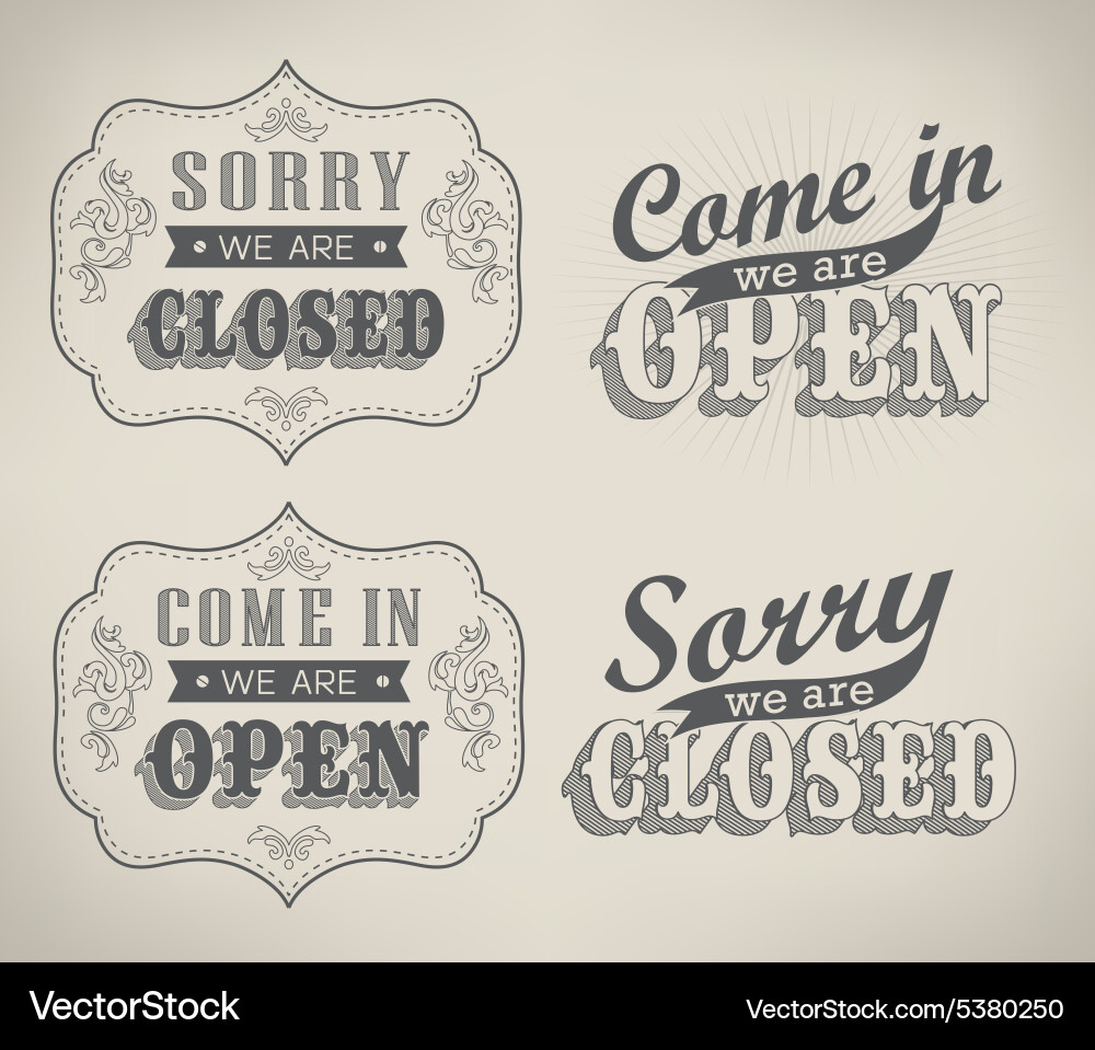 Vintage Retro Signs Vector Image