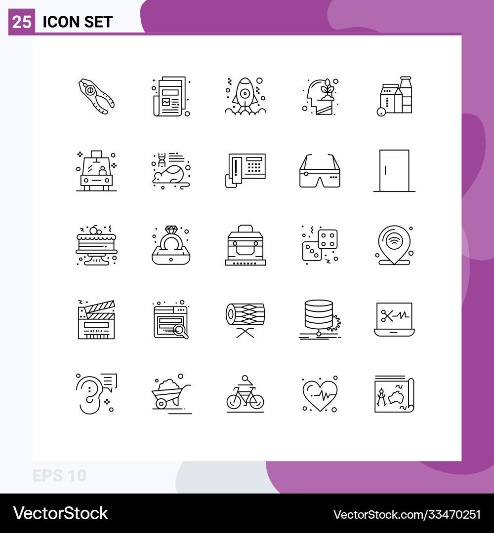 25 universal lines set for web and mobile Vector Image