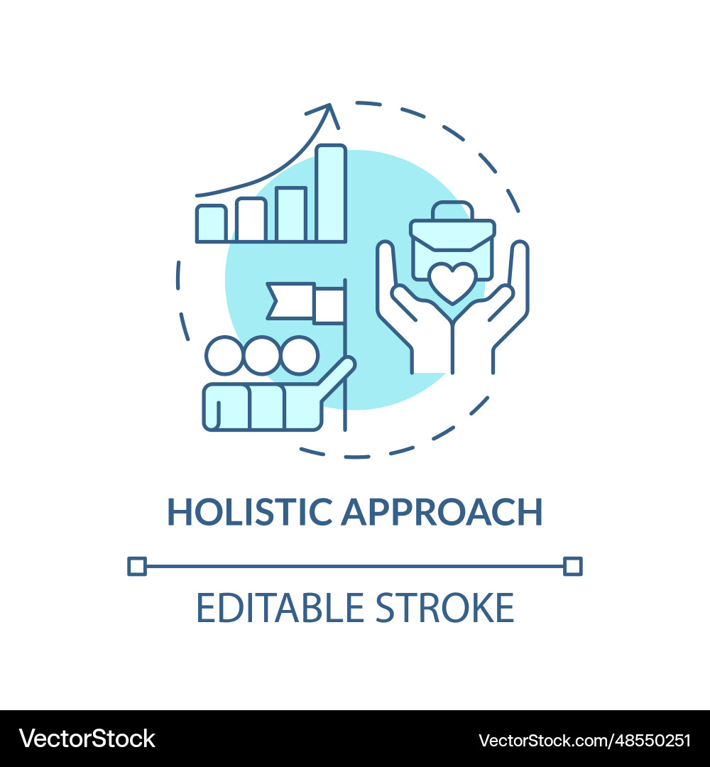 2d customizable thin line icon holistic approach 2d customizable thin line icon holistic approach vector image