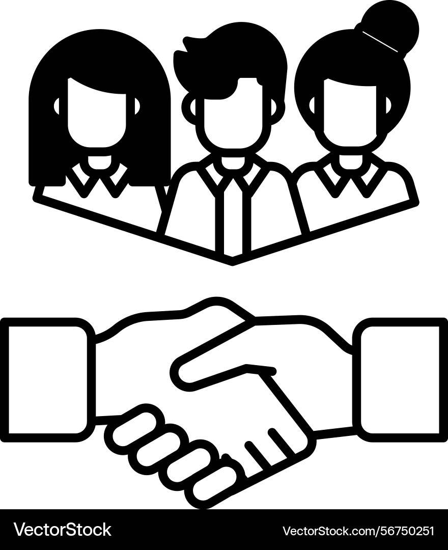 A hand shaking another with group A hand shaking another with group Vector Image