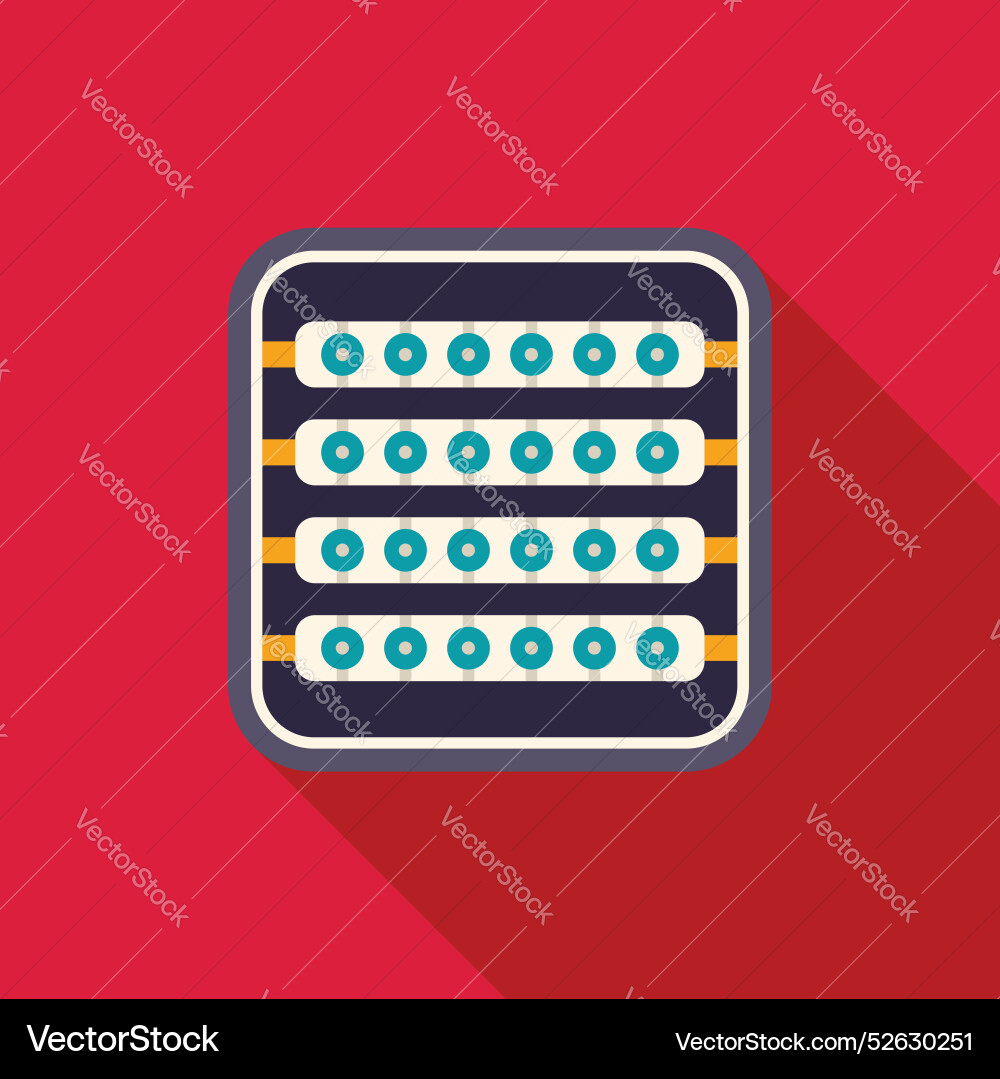 Abacus showing long shadow on red background Vector Image