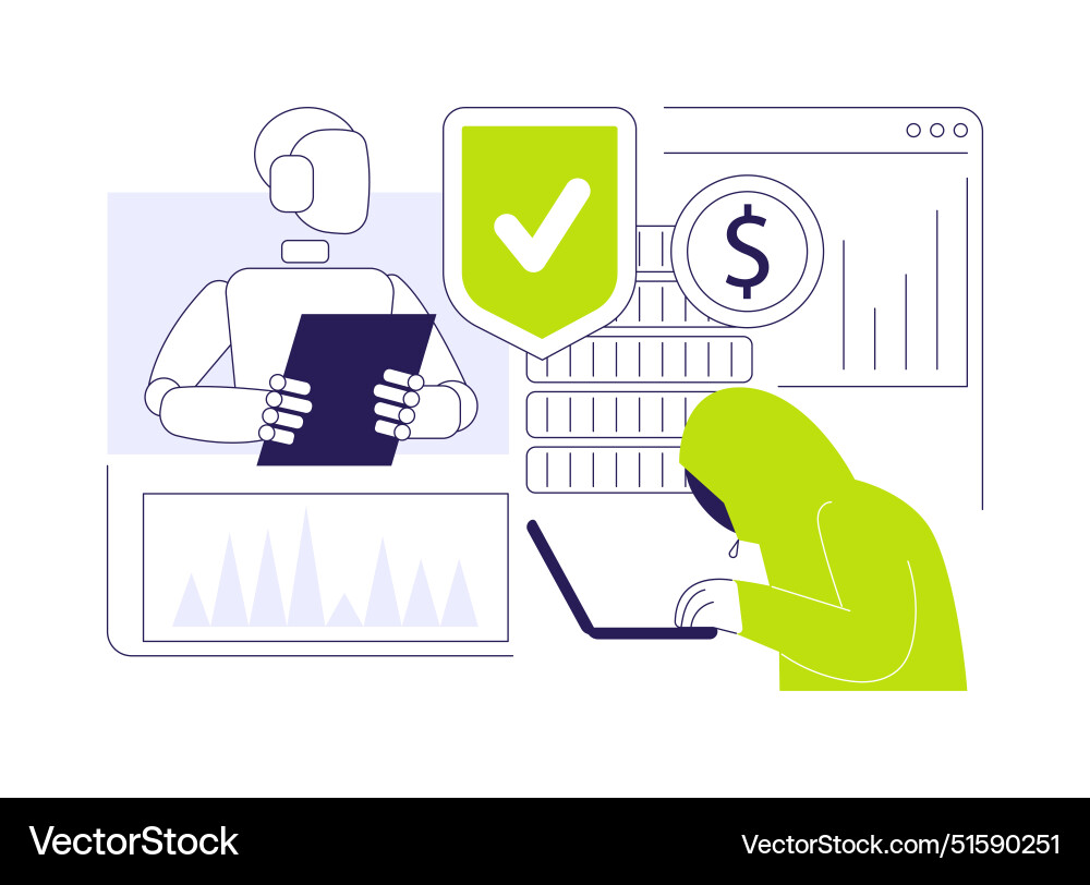 Ai-powered fraud detection abstract concept vector image