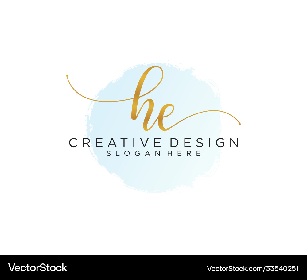 Aquarell Initial Logo - Elegantes Script Vektorbild