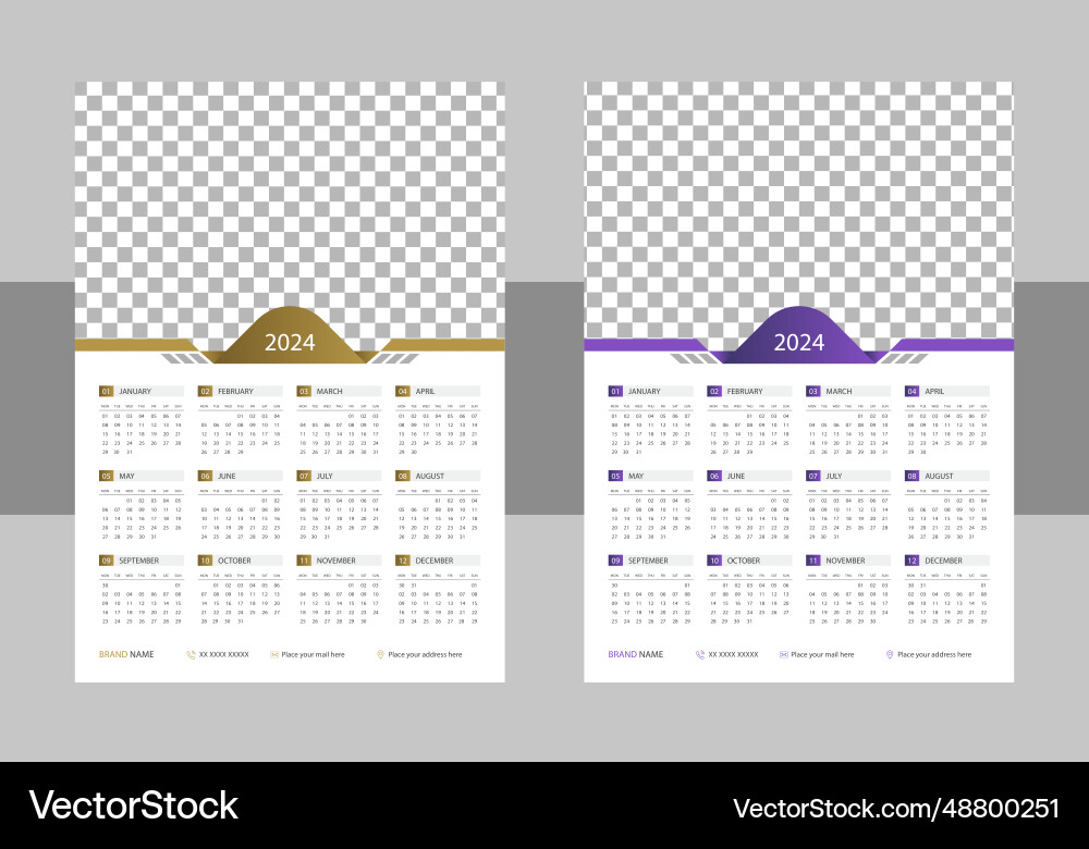 Calendar 2024 with simple and modern design Calendar 2024 with simple and modern design vector image