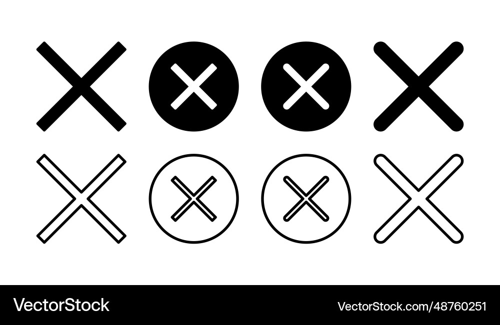 Close icon delete remove cancel exit symbol Close icon delete remove cancel exit symbol vector image