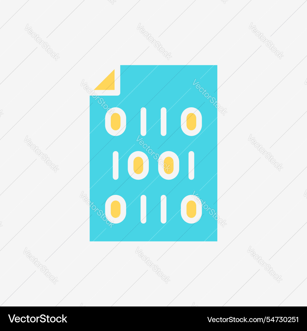 Flat icon paper file document with binary code Flat icon paper file document with binary code vector image