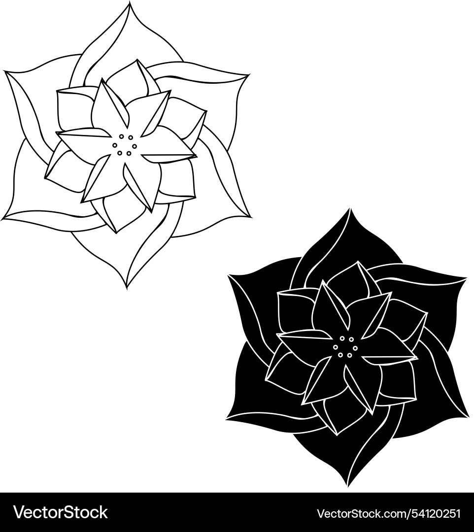Flower lotus continuous line with editable stroke Flower lotus continuous line with editable stroke vector image