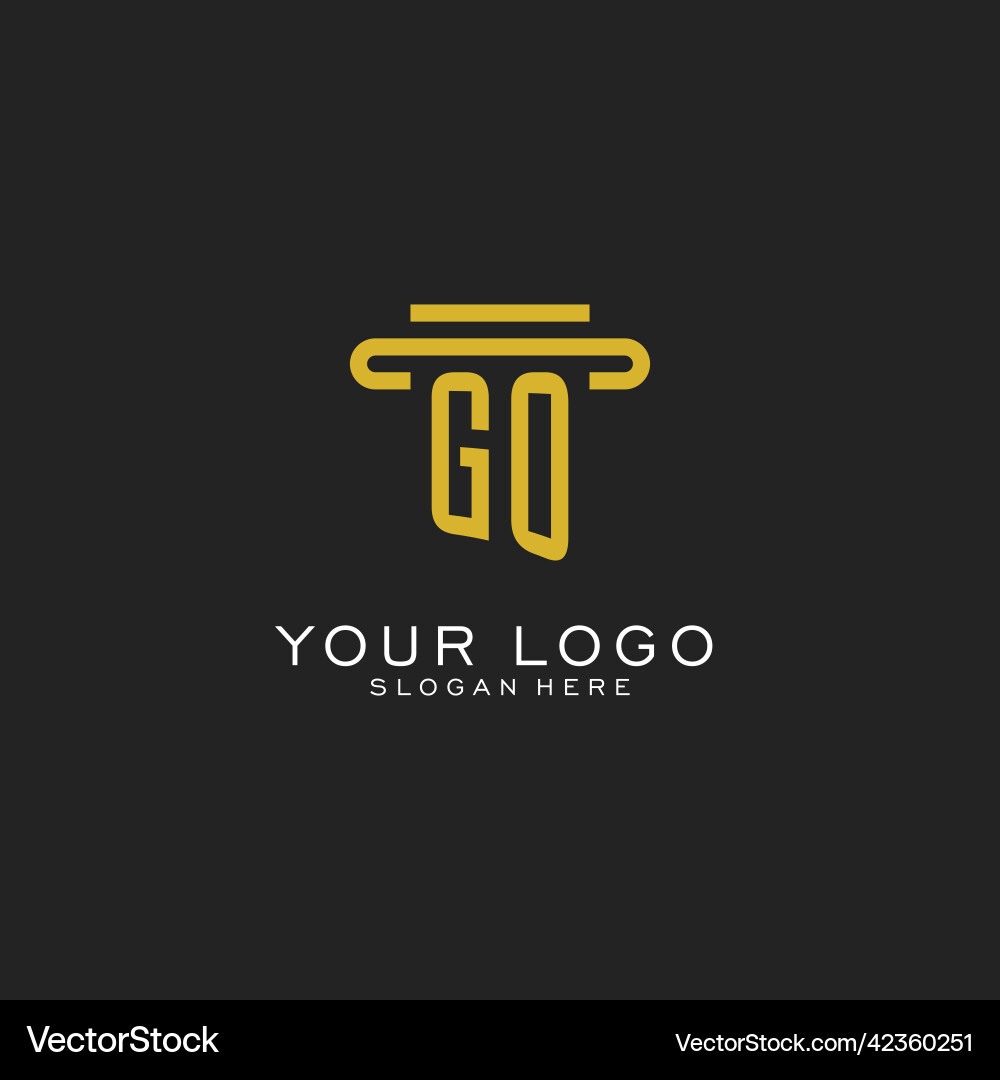 Gehen Sie erstes Logo mit einfachem Säulenstil-Design Gehen Sie erstes Logo mit einfachem Säulenstil-Design vektorbild
