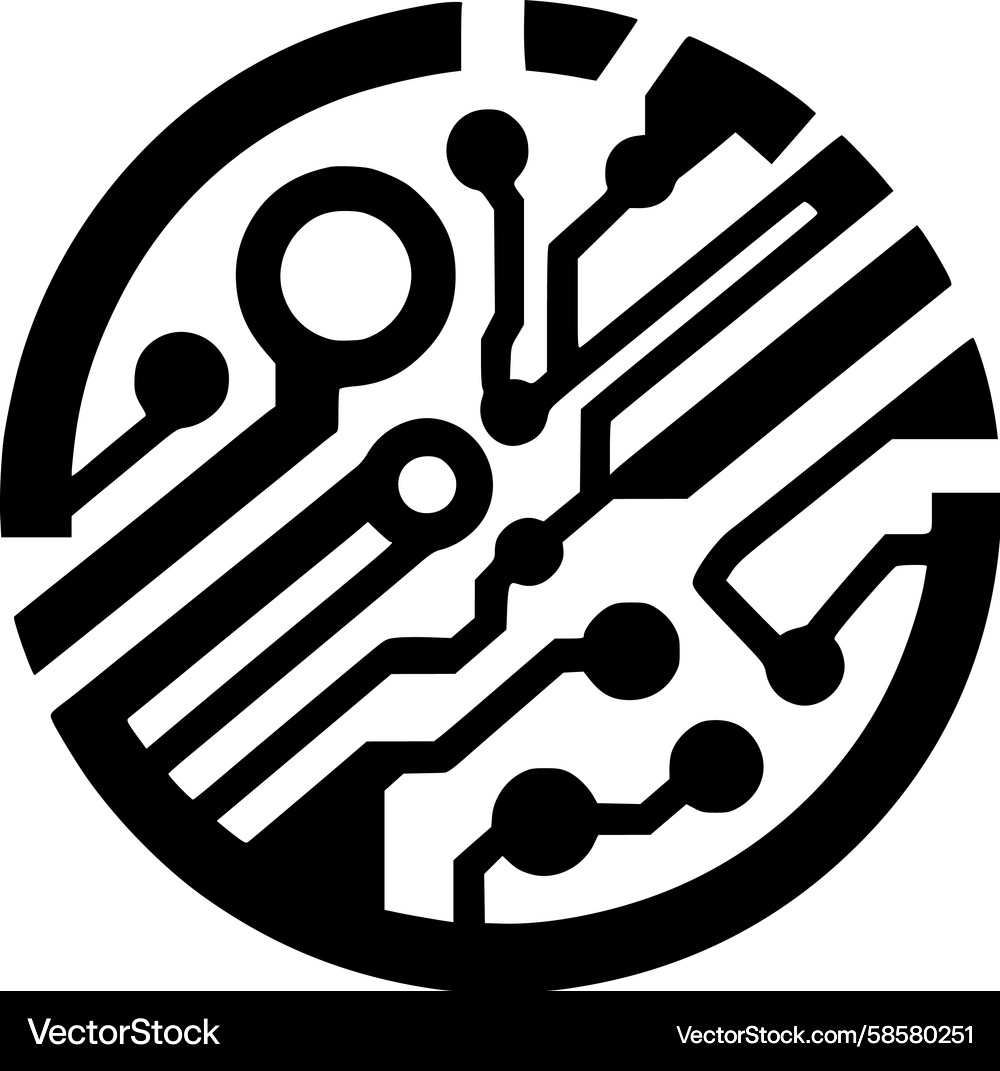 Intricate Circuit Blueprint Vector Image