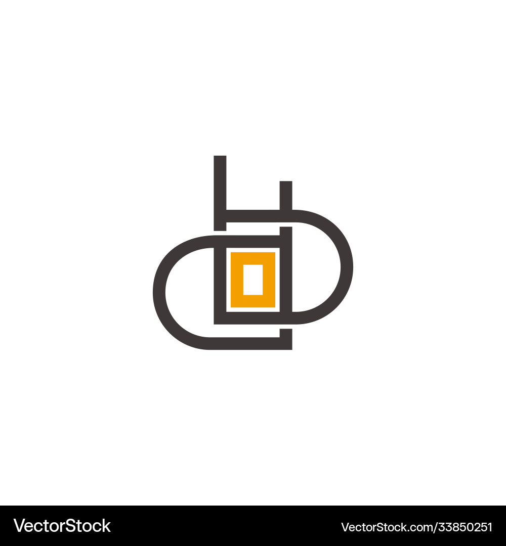 Letter db geometric square lines art linked logo Letter db geometric square lines art linked logo Vector Image