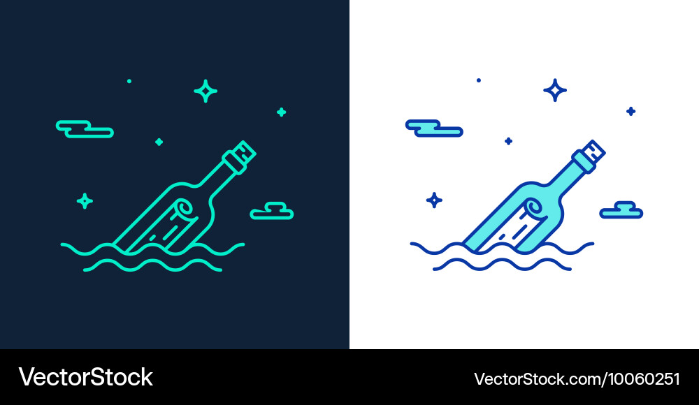 Linear Message Bottle Icon vector image