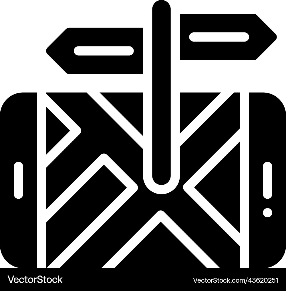 Map on smartphone icon location and navigation vector image