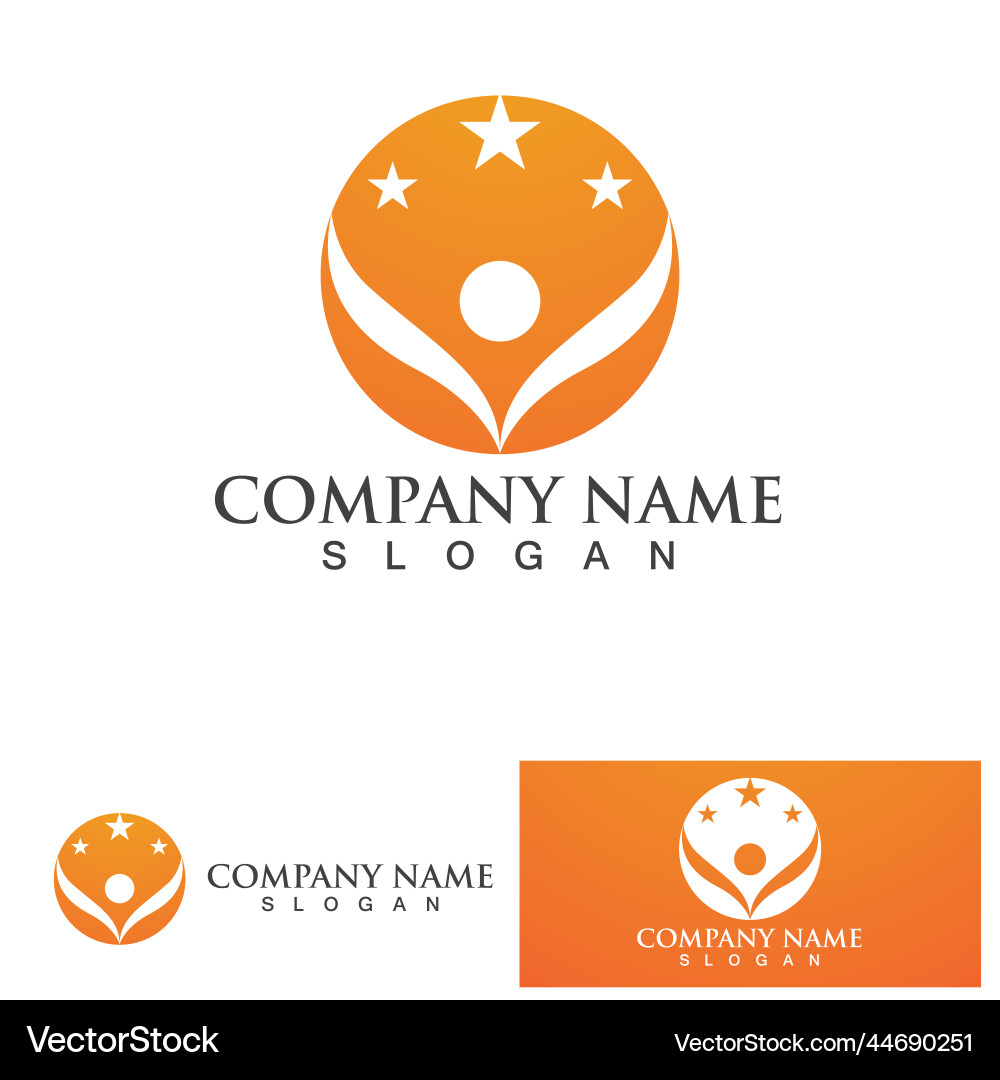 Menschen Star Erfolg Logo und Symbol Menschen Star Erfolg Logo und Symbol vektorbild