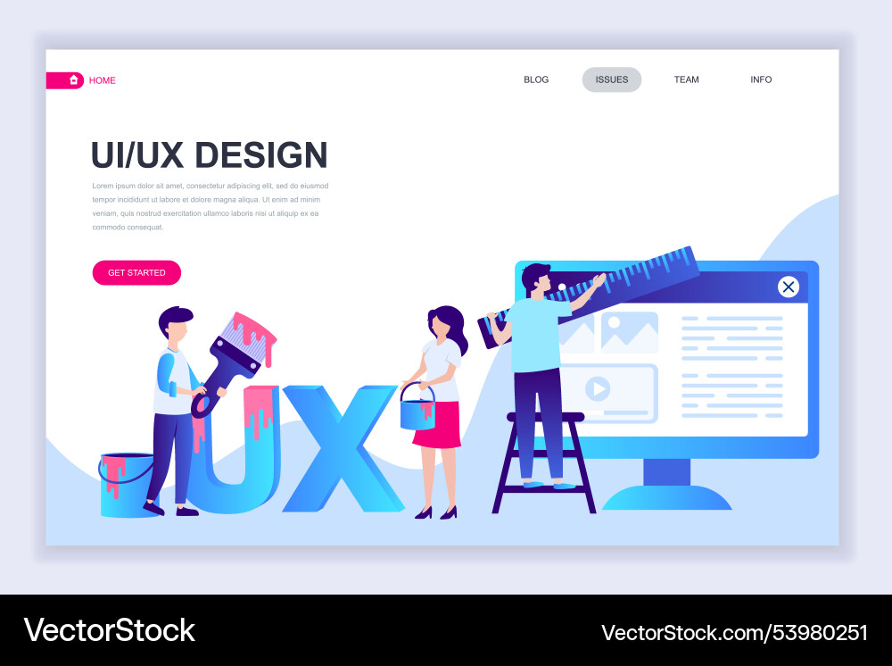 Modern flat web page design template of ux ui Vector Image