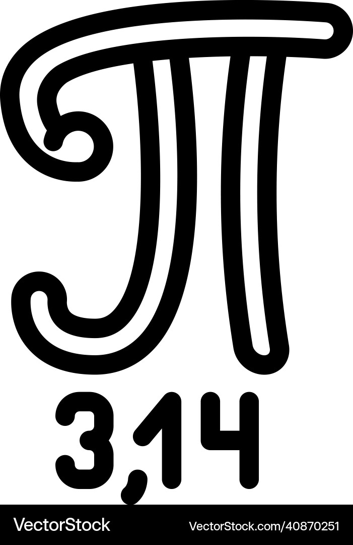Pi number line icon Pi number line icon vector image