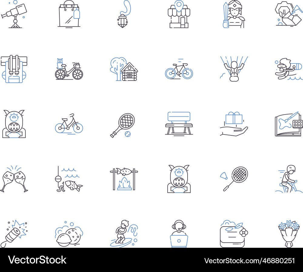 Productive line icons collection efficient Productive line icons collection efficient vector image