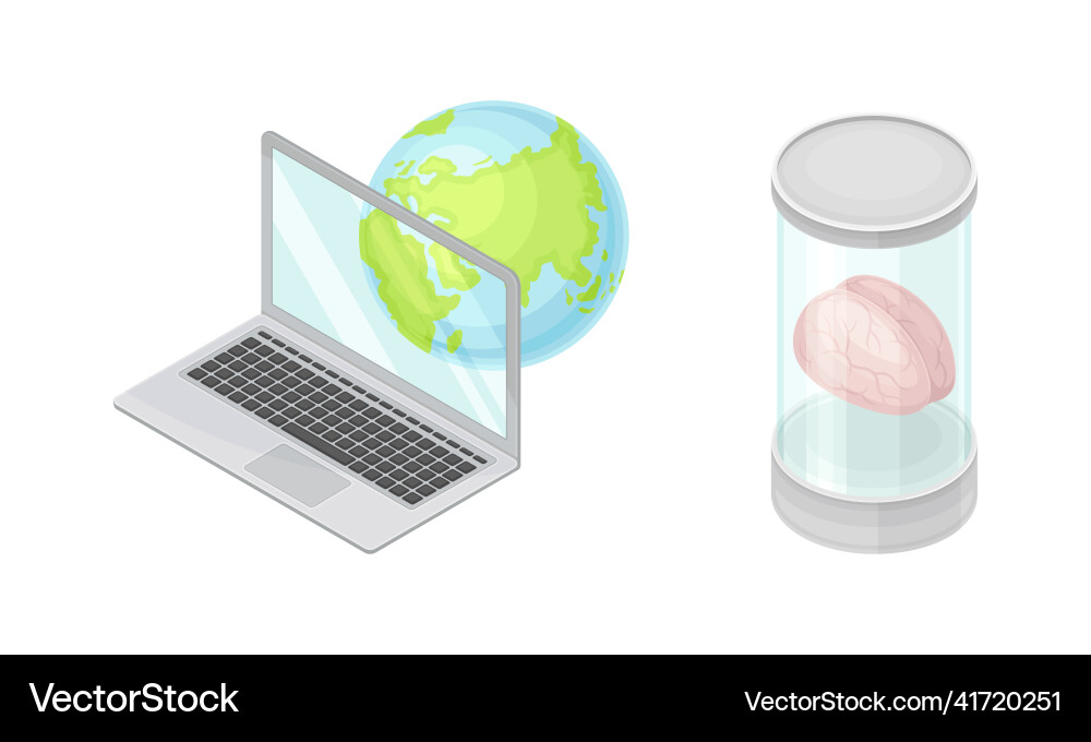 Robotic artificial objects set Robotic artificial objects set vector image