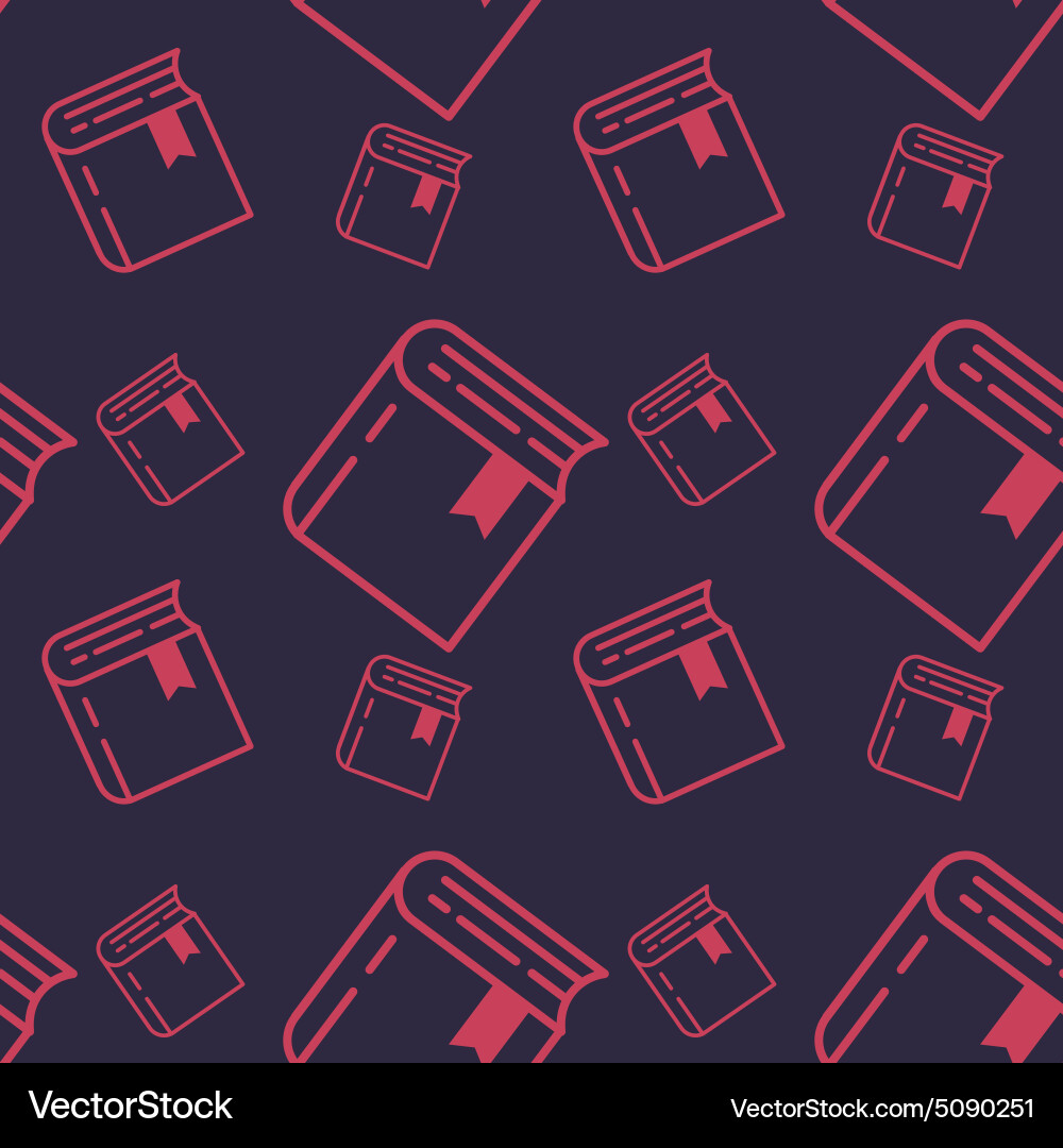 Seamless pattern of different sizes books vector image