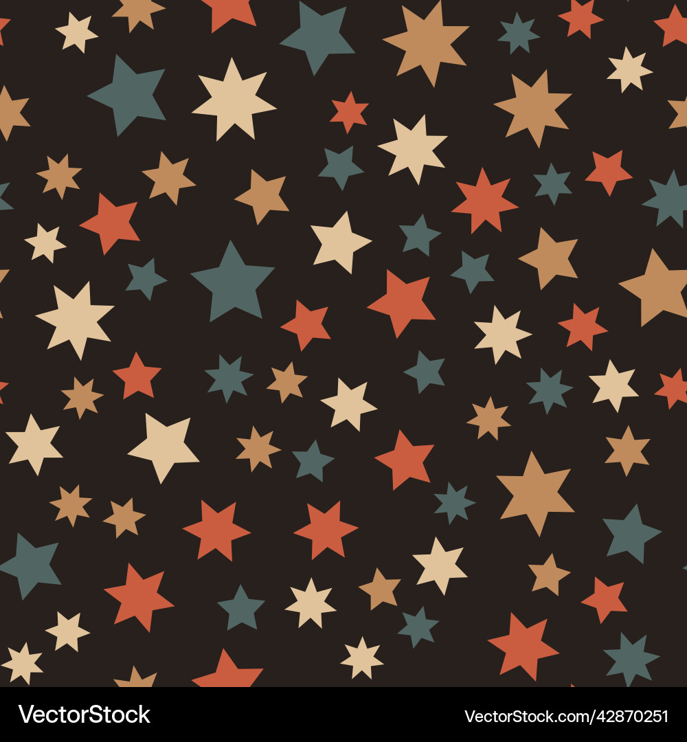 Seamless simple pattern with colorful stars Seamless simple pattern with colorful stars Vector Image