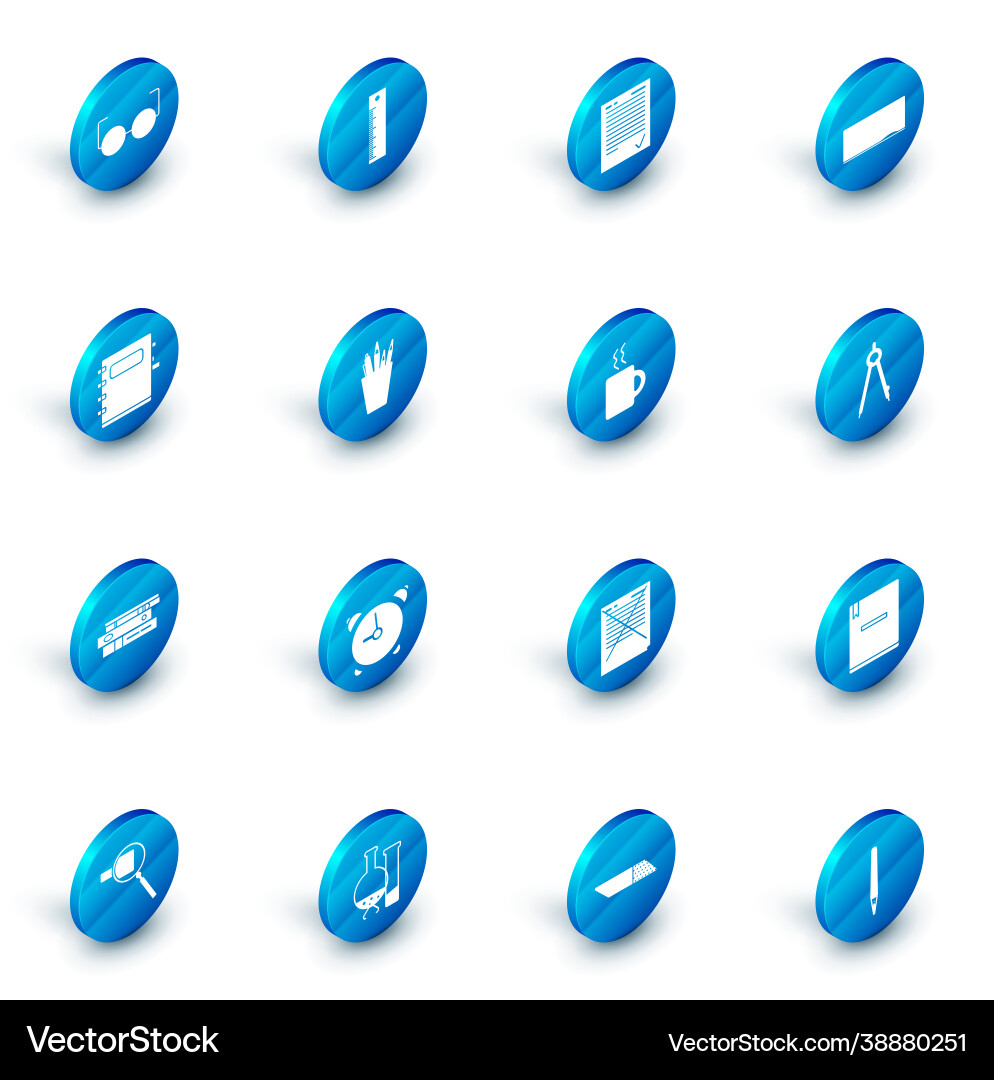 Set ruler exam sheet with check mark chalkboard Vector Image