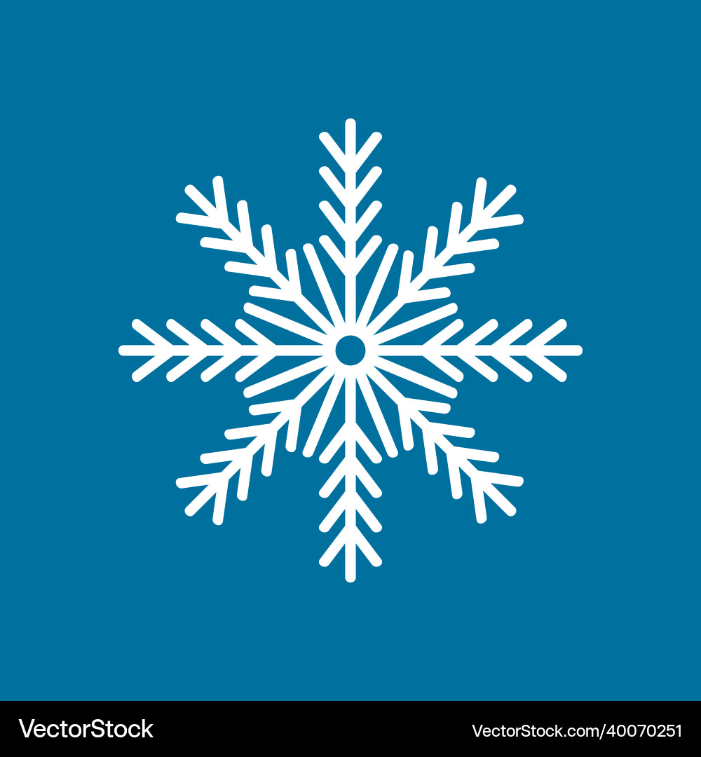 White snowflake single design element one snow White snowflake single design element one snow vector image
