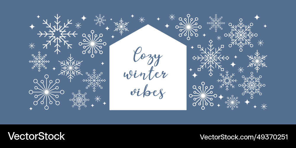 Winter cozy home with snowflake Winter cozy home with snowflake vector image