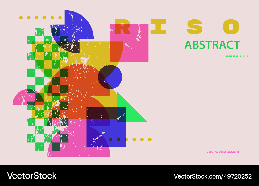 Abstract retro background with risograph style vector image