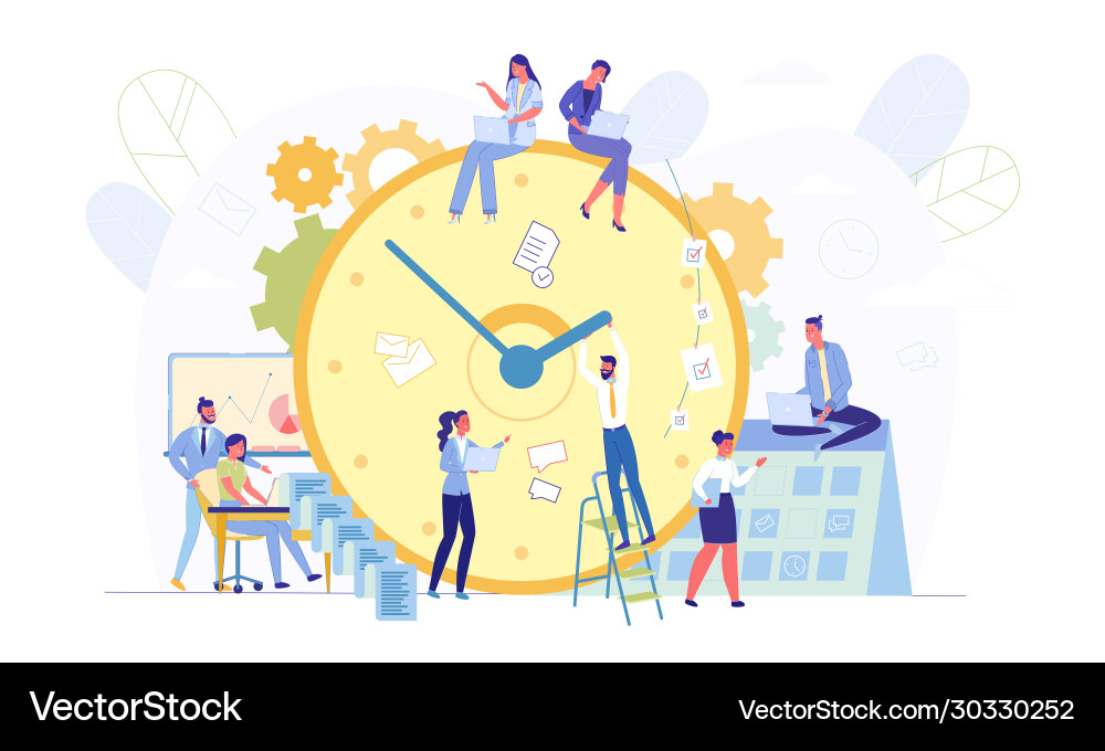 Alarm Clock with Tasks and Events vector image