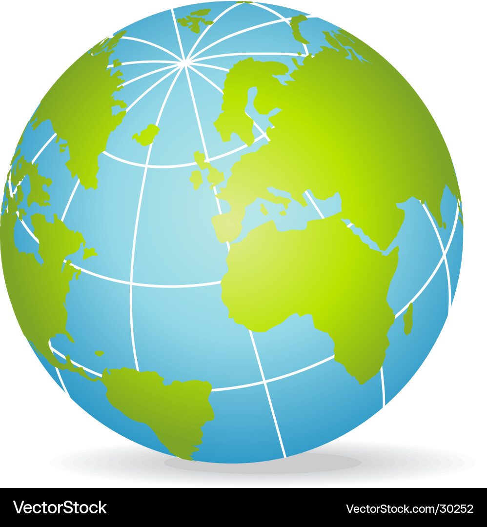 Blue Earth Globe vector image