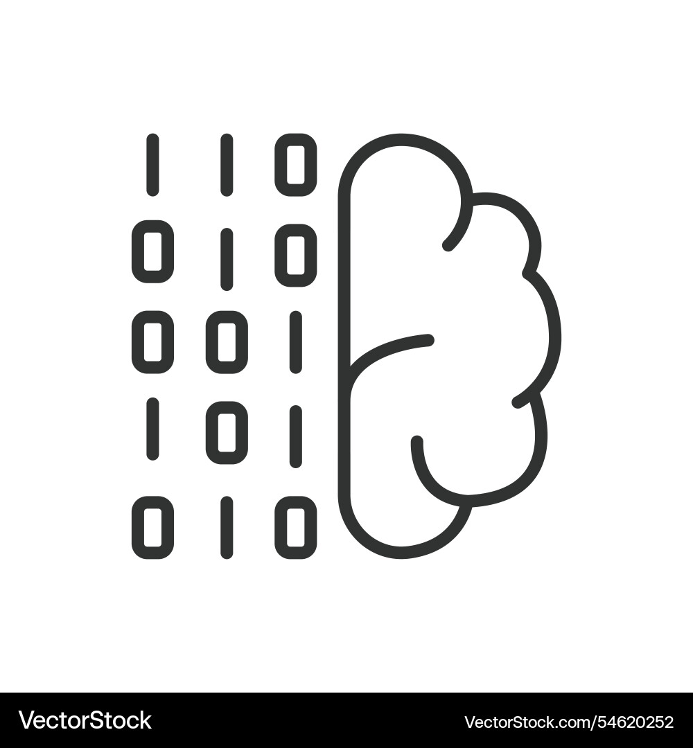 Brain-Codierungs-Icon im Liniendesign Brain-Codierungs-Icon im Liniendesign vektorbild