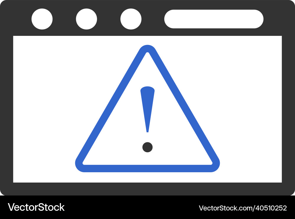 Browser warning icon design vector image