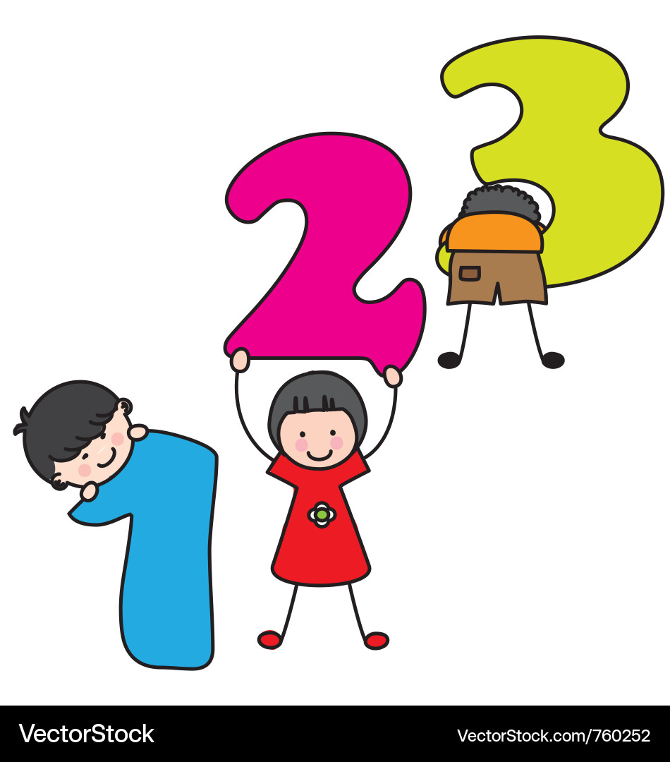 Children Learning Numbers Vector Image