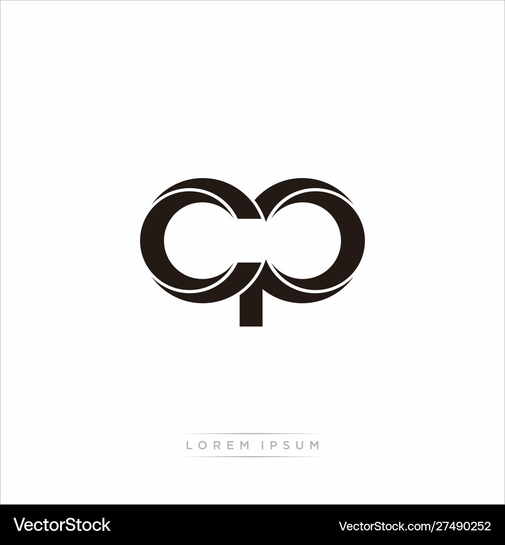 Cp initial letter split lowercase modern monogram Cp initial letter split lowercase modern monogram vector image