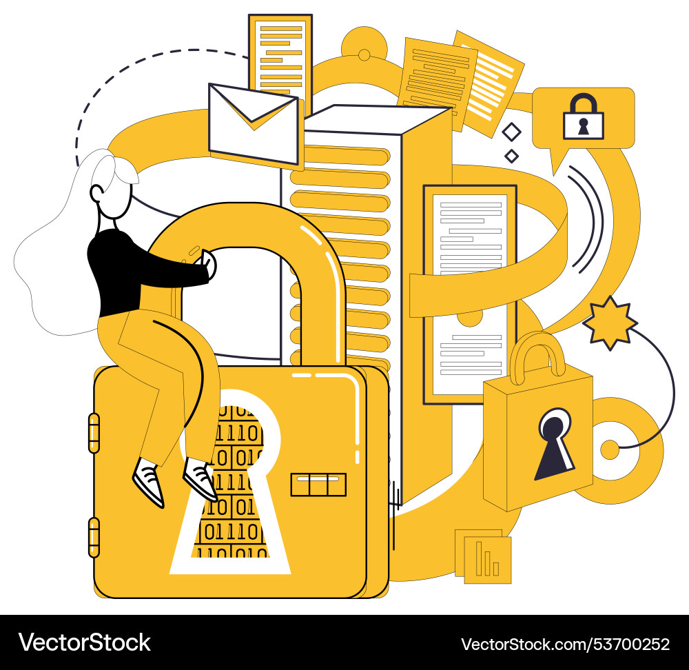 Data security safeguarding is not just task Data security safeguarding is not just task vector image