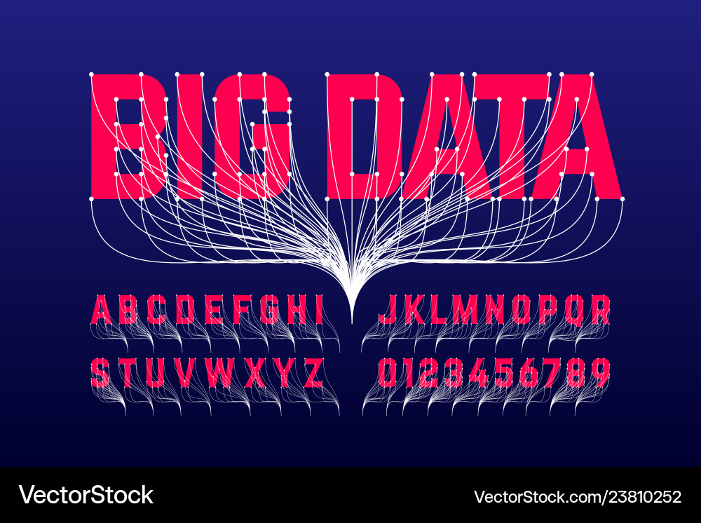 Data & Technology Font - Digital Style vector image