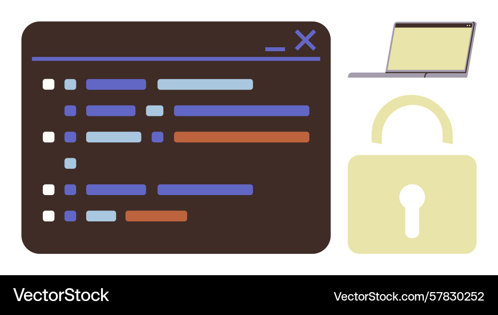 Digital security concept with coding screen Digital security concept with coding screen vector image