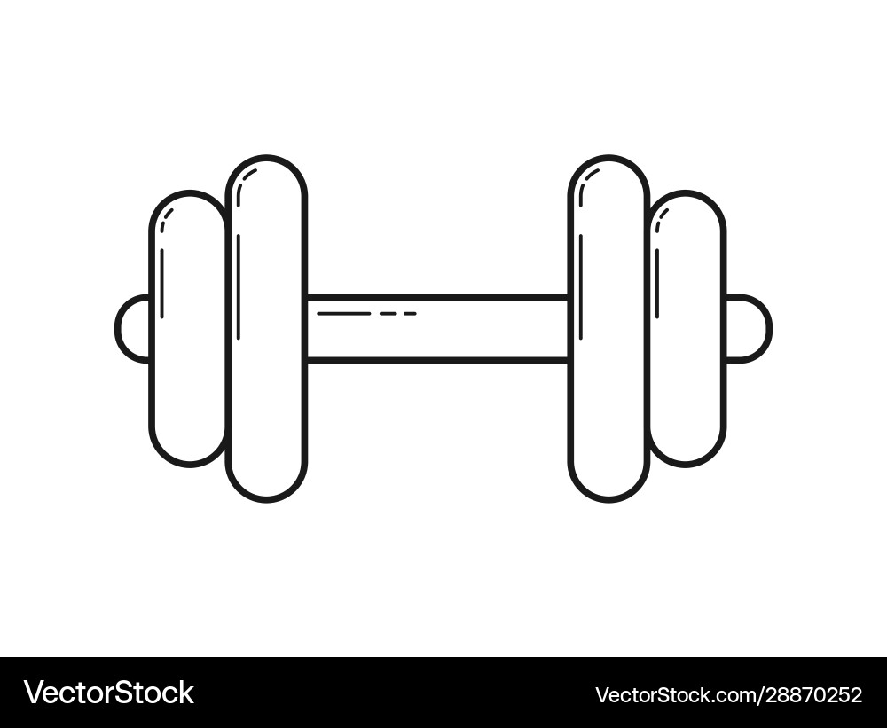 Dumbbell icon empty outline in flat style Vector Image